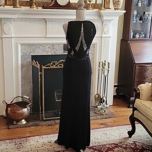 KIR Black Gown with Beaded Back